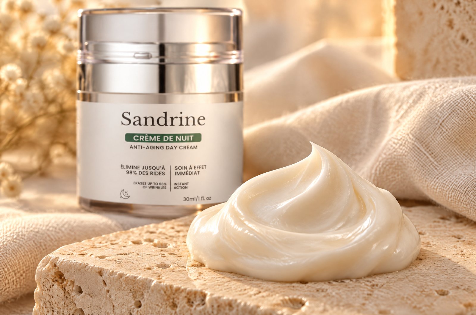 La texture riche de la crème de nuit